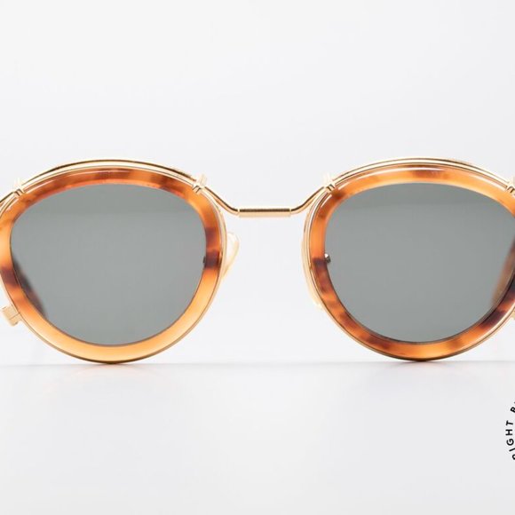 Jean Paul Gaultier 56-2271 sunglass.GOLD-PLATED metal frame with tortoise plasti - Picture 2 of 11